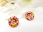 Preview: Blumen Knopf Ohrstecker Holz Button flower